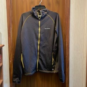 Men's COLUMBIA brown jacket with yellow zipper. Size L